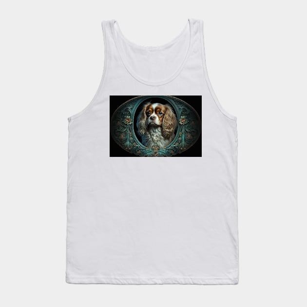 Cavalier King Charles Spaniel - Art Nouveau Style Tank Top by ArtNouveauChic